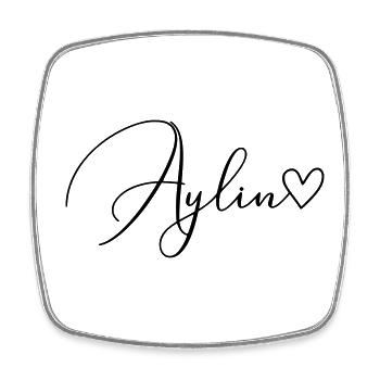 Aylin Surname First Name Girl - Square fridge magnet - white - Front