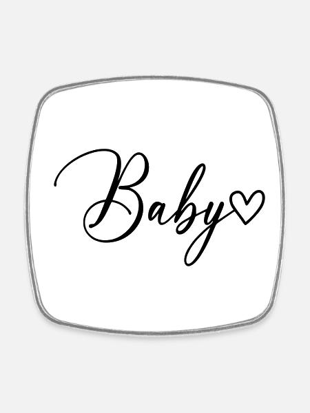 Baby Schrift - Viereckiger Kühlschrankmagnet - Weiß