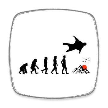 Wingsuit flying Base Jumping Skydiving Evolution - Viereckiger Kühlschrankmagnet - Weiß - Vorne
