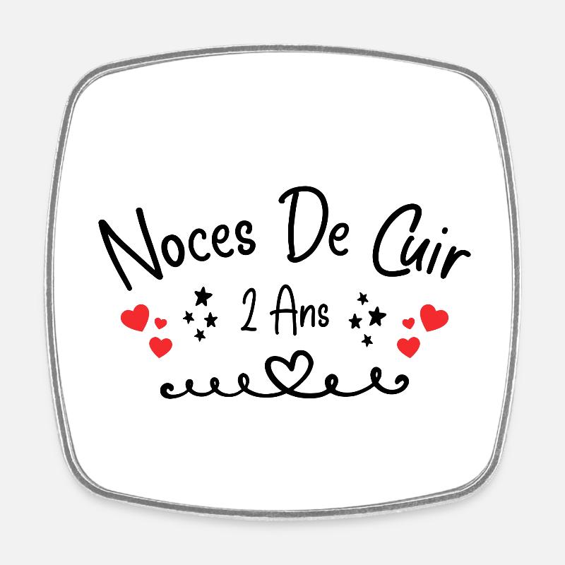 Noces de Cuir - Magnet carré - blanc