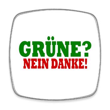 grüne nein danke - Viereckiger Kühlschrankmagnet - Weiß - Vorne