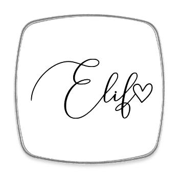Elif Last Name First Name Girl - Square fridge magnet - white - Front