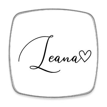 Leana surname First name Girl - Square fridge magnet - white - Front