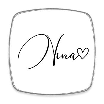 Nina Last Name First Name Girl - Square fridge magnet - white - Front