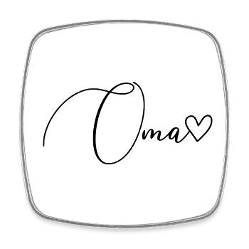 Oma Schrift - Viereckiger Kühlschrankmagnet - Weiß - Vorne