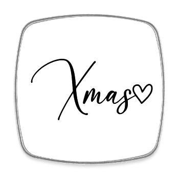 Xmas Christmas Font - Square fridge magnet - white - Front
