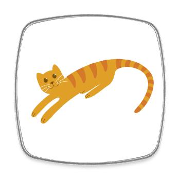 Chat abstrait N°1 - Magnet carré - blanc - Devant