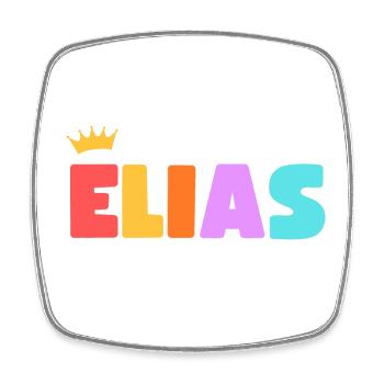 Elias! Customizable - Square fridge magnet - white - Front
