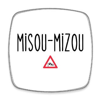 misou-mizou - Magnet carré - blanc - Devant