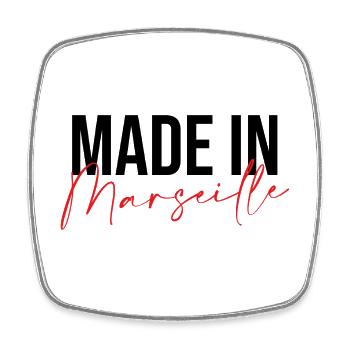 Hergestellt in Marseille - Viereckiger Kühlschrankmagnet - Weiß - Vorne