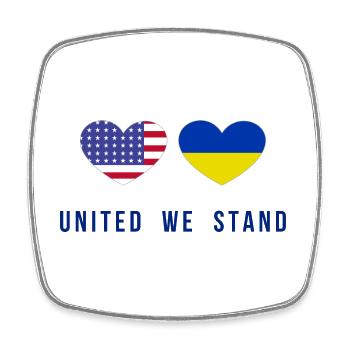 United we stand USA and Ukraine - Square fridge magnet - white - Front