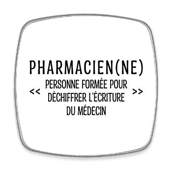 Pharmacien(ne Définition Drôle Idée Cadeau Médecin - Magnet carré - blanc - Devant