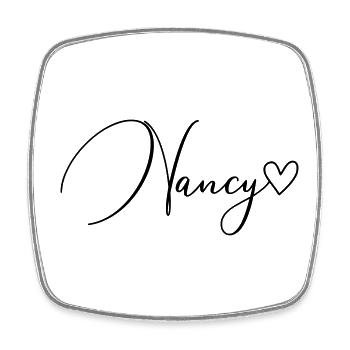 Nancy Name Vorname Mädchen - Viereckiger Kühlschrankmagnet - Weiß - Vorne