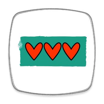 HERZ. HERZ. VALENTINSTAG. LIEBE. LIEBE. PAAR. - Viereckiger Kühlschrankmagnet - Weiß - Vorne