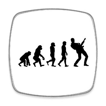 Basse Guitariste Musicien Bassiste Evolution - Magnet carré - blanc - Devant