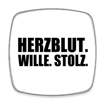 Herzblut wille stolz - Viereckiger Kühlschrankmagnet - Weiß - Vorne
