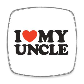 I love my uncle heart shirt - Square fridge magnet - white - Front