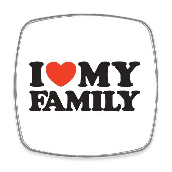 I love my family heart shirt - Square fridge magnet - white - Front