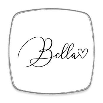 Bella Name Vorname Mädchen - Viereckiger Kühlschrankmagnet - Weiß - Vorne