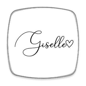 Giselle Nom de famille Prénom Fille - Magnet carré - blanc - Devant
