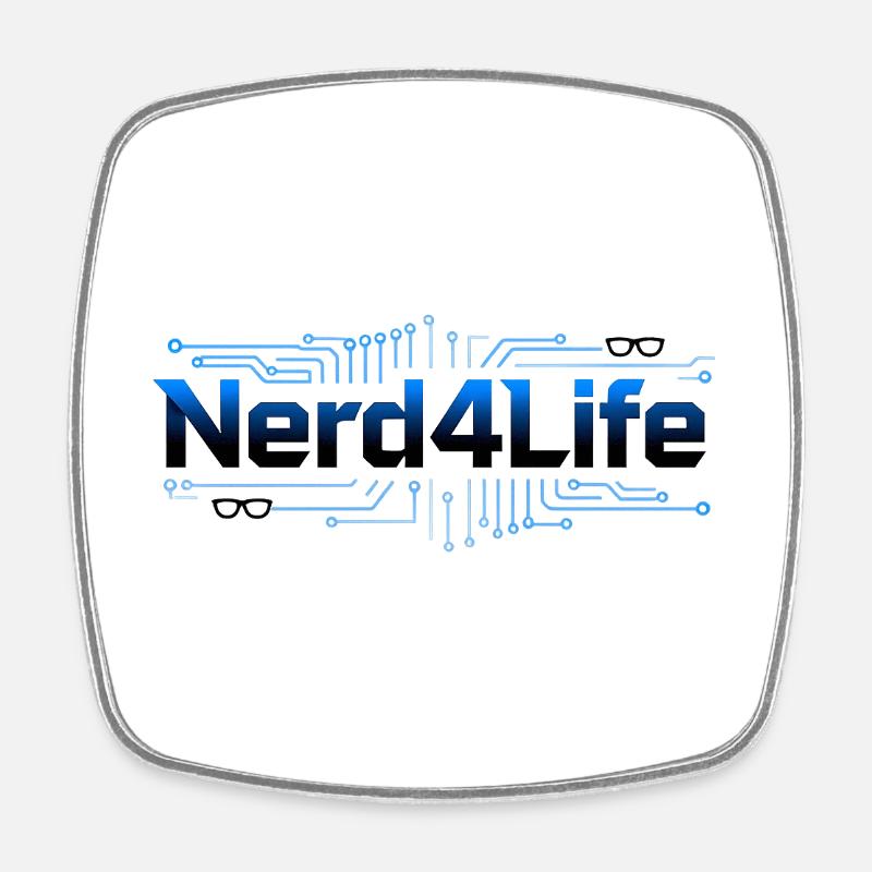 Nerd4Life Circuit Logo - Square fridge magnet - white