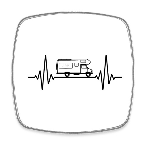 Puls Frequenz Wohnmobil | Herzschlag EKG Camper - Viereckiger Kühlschrankmagnet