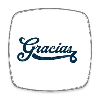 Gracias - Viereckiger Kühlschrankmagnet - Weiß - Vorne