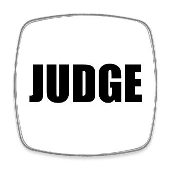 Judge - Viereckiger Kühlschrankmagnet - Weiß - Vorne
