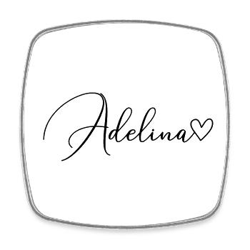 Adelina Surname First Name Girl - Square fridge magnet - white - Front