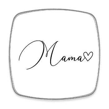 Police de maman - Magnet carré - blanc - Devant