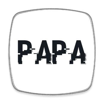Papa Cadeau - Le Meilleur Papa - Magnet carré - blanc - Devant