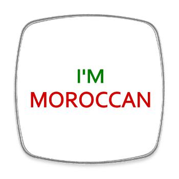 I'm moroccan - Square fridge magnet - white - Front