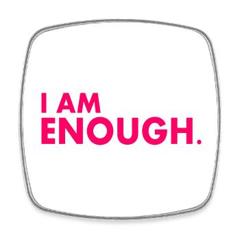 I am enough - Square fridge magnet - white - Front