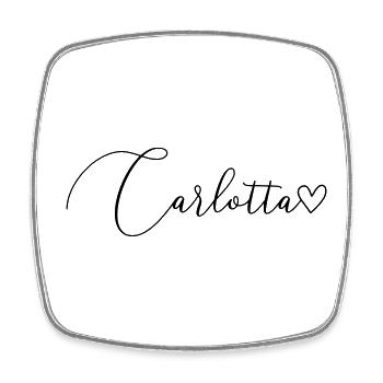 Carlotta Surname First Name Girl - Square fridge magnet - white - Front