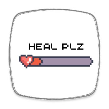 Heal Plz - Square fridge magnet - white - Front