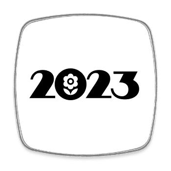 Florist 2023. Gärtner 2023 - Viereckiger Kühlschrankmagnet - Weiß - Vorne