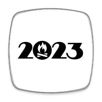 Feu de camp 2023, Camping 2023 - Magnet carré - blanc - Devant