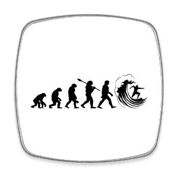 Evolution Surf - Viereckiger Kühlschrankmagnet - Weiß - Vorne