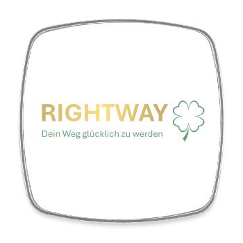 Rightway - Dein Weg glücklich zu werden - Viereckiger Kühlschrankmagnet - Weiß - Vorne