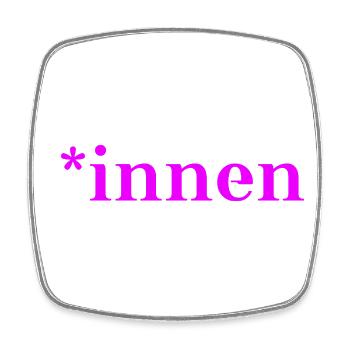 *innen Geschenkidee pro Gendern Feminismus innen - Viereckiger Kühlschrankmagnet - Weiß - Vorne