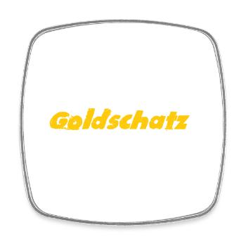 Gold treasure motif with glitter accents - Square fridge magnet - white - Front