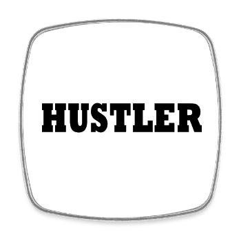 Hustler - Viereckiger Kühlschrankmagnet - Weiß - Vorne