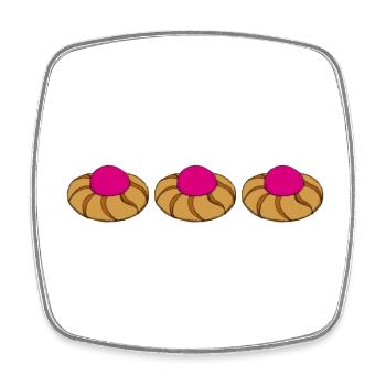 Trois biscuits à la cerise - Magnet carré - blanc - Devant