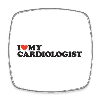 J’adore ma chemise cardiologue coeur - Magnet carré - blanc - Devant