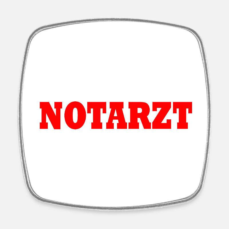 Notarzt - Viereckiger Kühlschrankmagnet - Weiß