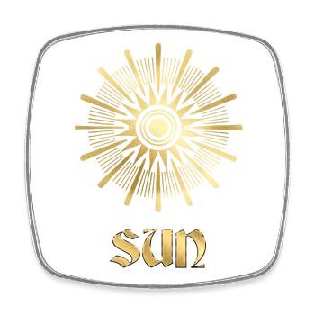 Goldene Sonne wurde Tarot - Viereckiger Kühlschrankmagnet - Weiß - Vorne