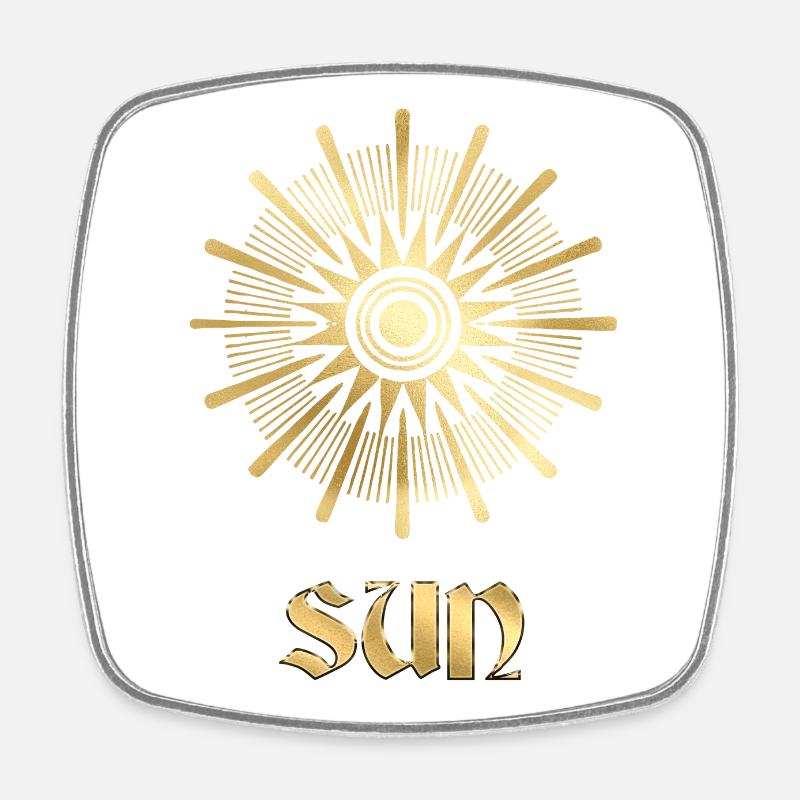 Goldene Sonne wurde Tarot - Viereckiger Kühlschrankmagnet - Weiß