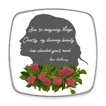 Citation confiante de Rose Hathaway avec Roses - Magnet carré - blanc - Devant