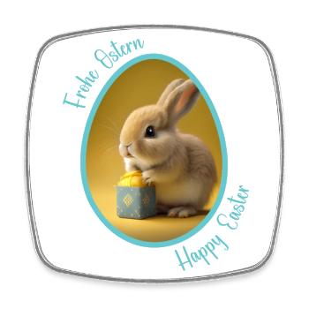 Frohe Ostern | Osterhäschen | Osterhase - Viereckiger Kühlschrankmagnet - Weiß - Vorne