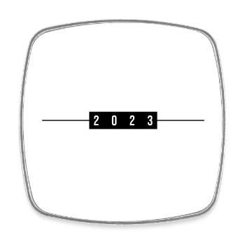 2023 Linie - Viereckiger Kühlschrankmagnet - Weiß - Vorne